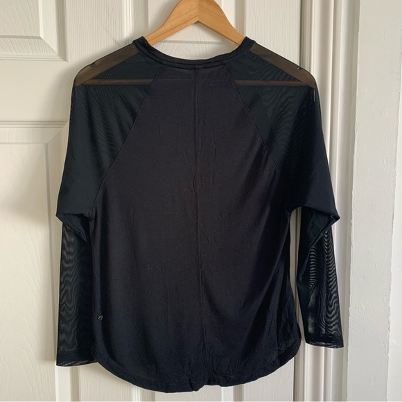 Diadora Black Mesh Sheer Sleeve Black Baseball Tee - Picture 4 of 8